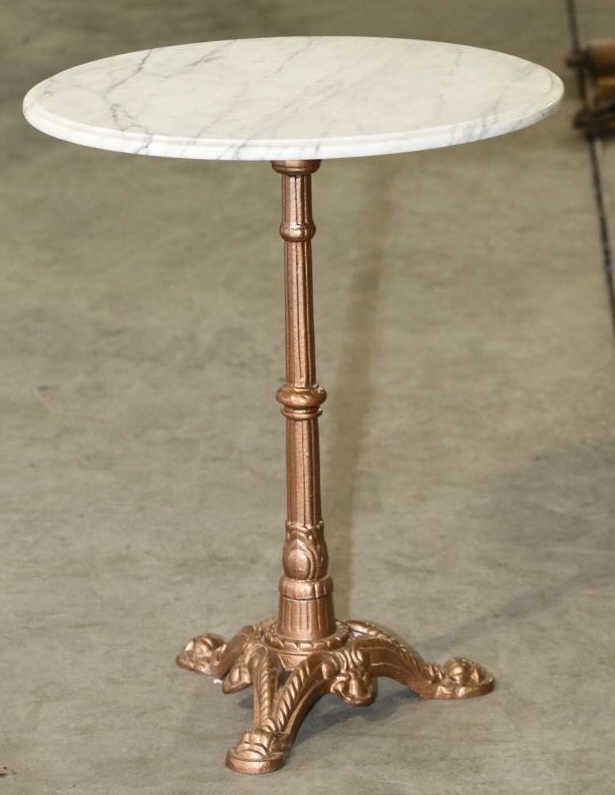 Antique Marble Top Cast Iron Parlor Table