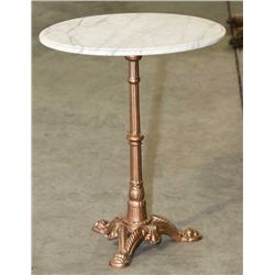 Antique Marble Top Cast Iron Parlor Table