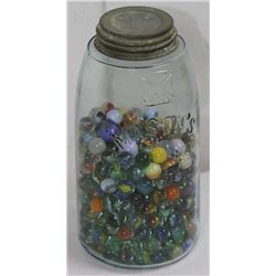 1858 Mason Jar full of Marbles
