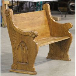 Antique Oak Church Pew