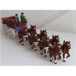 Anheuser Busch Cast Iron Horse Bear Wagon