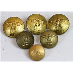 6 Nazi Uniform Buttons