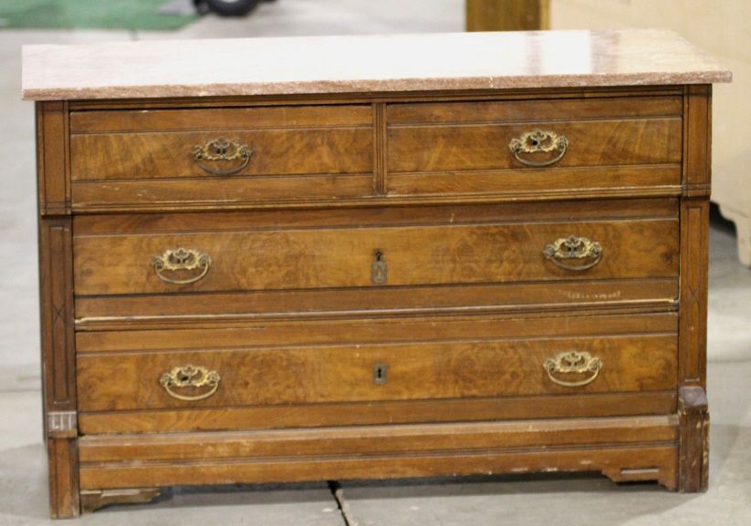 Antique Marble Top Maple Dresser