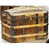 Image 1 : Antique Humpback Steamer Trunk