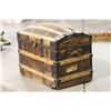 Image 3 : Antique Humpback Steamer Trunk