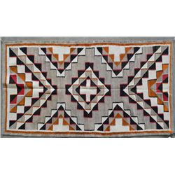 1900s Genuine Diamonds and Cruces Navajo Throw Rug