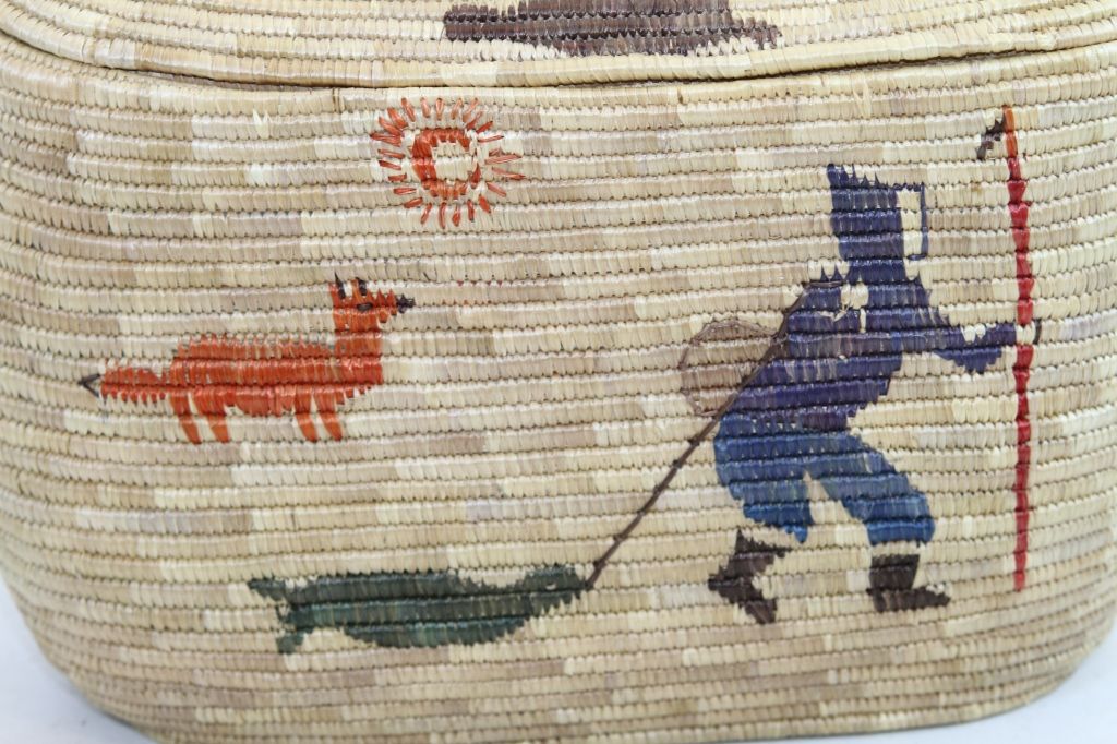 Yupik Eskimo Beach Grass Basket