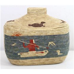 Yupik Eskimo Beach Grass Basket