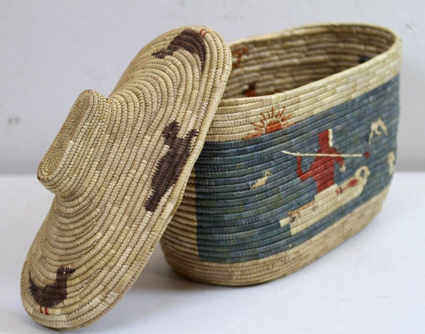 Yupik Eskimo Beach Grass Basket