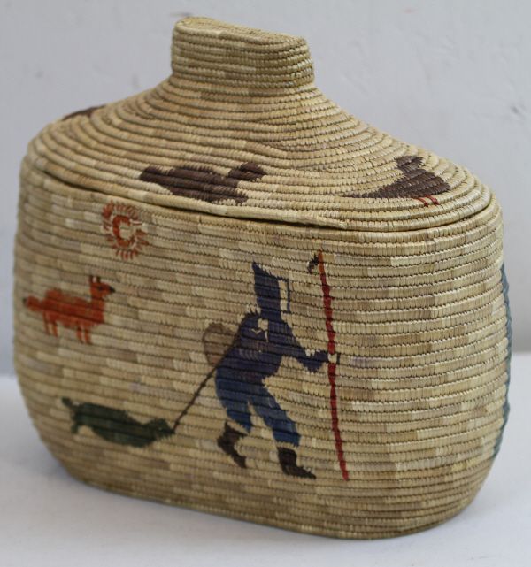 Yupik Eskimo Beach Grass Basket