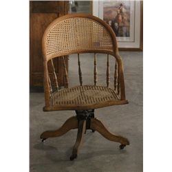 Antique Whicker Back Office Chair