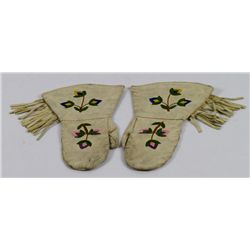 Plains Native American Quillwork Gloves