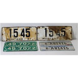 Montana Matching 1931 License Plates