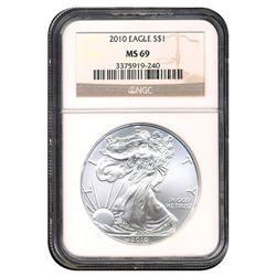 Certified Uncirculated Silver Eagle 2010 MS69