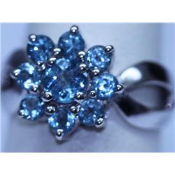 21.85 CTW BLUE TOPAZ RING .925 STERLING SILVER