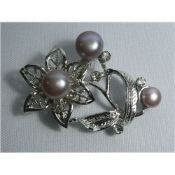 NOBLE LAVENDER PEARL CZ BROOCH AUTHENTIC PHILIPPINE PEA