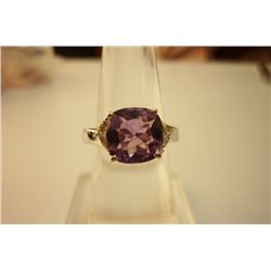 28.80 ctw Amethyst cushion Ring .925 Sterling Silver