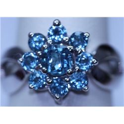 21.40 CTW BLUE TOPAZ RING .925 STERLING SILVER