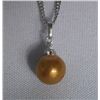 Image 1 : CHAMPAGNE PEARL 3-STONE CZ NECKLACE; AUTHENTIC PHILIPPI