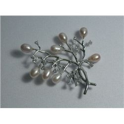 TREE LAVENDER PEARL CZ BROOCH AUTHENTIC PHILIPPINE PEAR