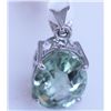 Image 1 : 14.50 CTW GREEN AMETHYST PENDANT .925 STERLING SILVER