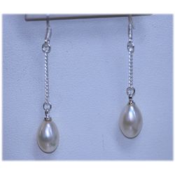 11.60 CTW WHITE PEARL DANGLING EARRING