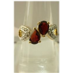 23.00 ctw 14K  Gold Plated silver Garnet Ring