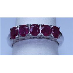 14.50 CTW RUBY RING .925 STERLING SILVER