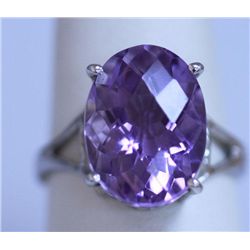 21.75 CTW AMETHYST RING .925 STERLING SILVER