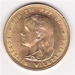 Netherlands 10 gulden gold 1897, BU