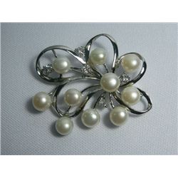 10 WHITE PEARL CZ BROOCH AUTHENTIC PHILIPPINE PEARL MET