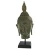 Image 1 : Bronze Thai Buddha Head on Base (CLB-001218)