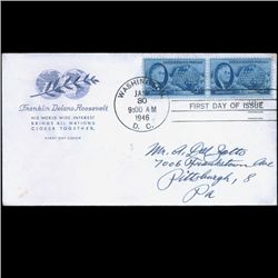 1946 US First Day Pair Postal Cover (STM-002122)