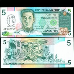 1985 Philippines 5P Note Crisp Unc (CUR-007242)