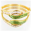 Image 1 : 94.9twc Lab Diamond/Emerald Gold Vermeil Bracelet (JEW-003534)