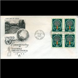 1960 UN First Day 4 Block Postal Cover (STM-002317)