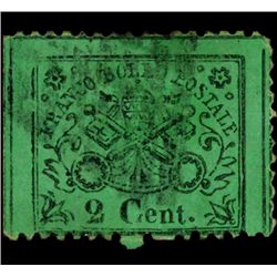 1868 Papal States 2c Stamp (STM-001078)