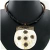 Image 2 : Tibet Shell Agate Bead Nickel Necklace (JEW-003290)