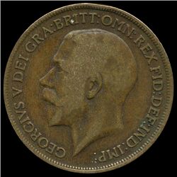 1919 British Geo V 1p F/VF ERROR (COI-008910)