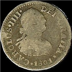 1801 Mexico 1/2 Real Silver Better Circulated (COI-013811)