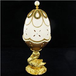 Fabrege Style Decorative Egg Ring Box (DEC-000597)