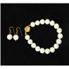 Image 1 : White South Sea Pearl Earring Bracelet Set (JEW-003315)