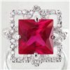 Image 1 : 34.94twc Red Lab Diamond White Gold Vermeil/925 Ring (JEW-003991)