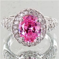 31.26twc Pink Lab Diamond White Gold Vermeil/925 Ring (JEW-003982)