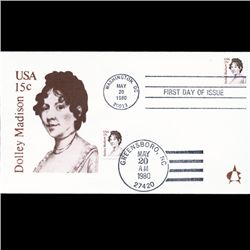 1980 US First Day Postal Cover Dual Postmark (STM-003319)