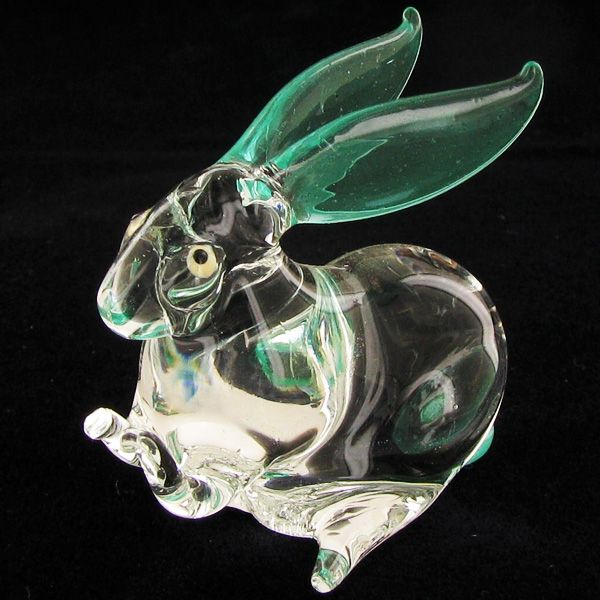 Handcrafted Blown Glass Rabbit (DEC-000990)