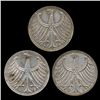 Image 1 : 1951D/G/F Germany 5 Mark Hi Grade 3 Pcs (COI-008218)