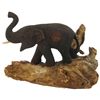 Image 1 : Handcarved Teak Elephant on Teak Base (CLB-001082)