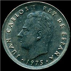 1975 Spain 5p ERROR XF/AU (COI-010419)