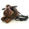 Image 1 : Coconut Shell Teak Bull Lamp (DEC-000677)